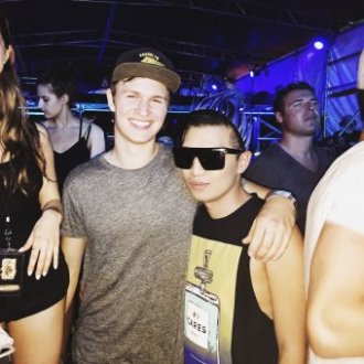 Ansel Elgort and Bryanboy at Martin Garrix Main Stage Ultra Music Festival 2015 Miami