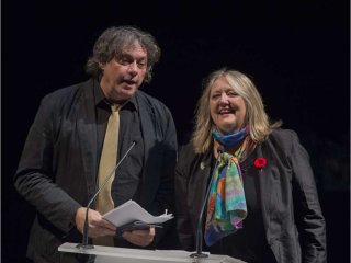 Benoit Bourque and Connie Kaldor hosted the Canadian Folk Music Awards Nov. 8 at the Citadel Theatre in Edmonton.