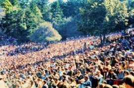 Crowd on June 3, 1967, at the KFRC Fantasy Fair and Magic Mountain Music Festival - America's, and the world's, first rock festival. Photo © Bryan Costales.