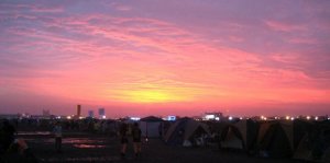 sunrise at the rising sun rock festival
